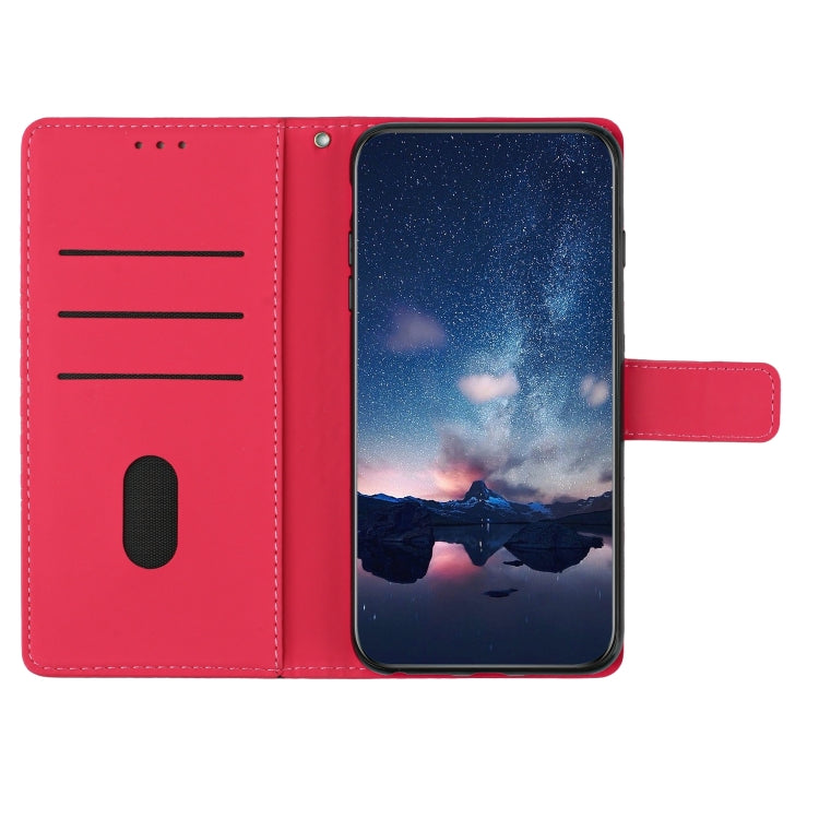 For iPhone 16 Diamond Embossed Skin Feel Leather Phone Case(Red) - iPhone 16 Cases by PMC TechLife | Online Shopping South Africa | PMC TechLife | Buy Now Pay Later Mobicred