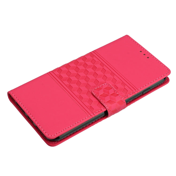 For iPhone 16 Diamond Embossed Skin Feel Leather Phone Case(Red) - iPhone 16 Cases by PMC TechLife | Online Shopping South Africa | PMC TechLife | Buy Now Pay Later Mobicred