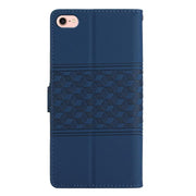 For iPhone 16e Diamond Embossed Skin Feel Leather Phone Case(Dark Blue)