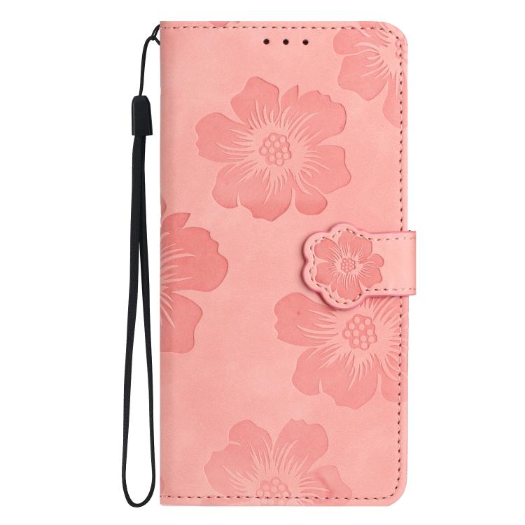 For iPhone 16e Flower Embossing Pattern Leather Phone Case(Pink) - iPhone 16e Cases by PMC TechLife | Online Shopping South Africa | PMC TechLife | Buy Now Pay Later Mobicred