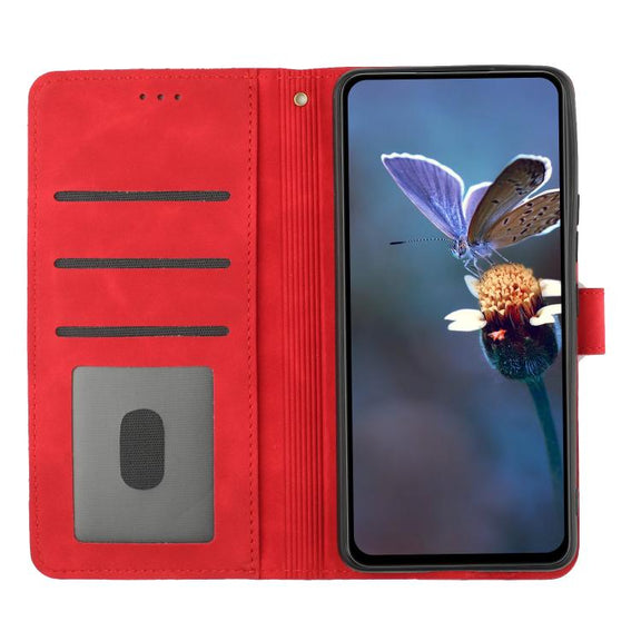 For iPhone 16e Flower Embossing Pattern Leather Phone Case(Red)