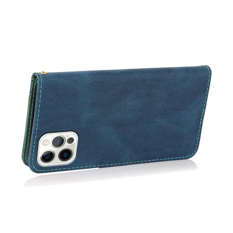 For iPhone 16 Pro Max Dual-color Stitching Leather Phone Case(Blue Green) - free shipping - PMC TechLife - Order now!