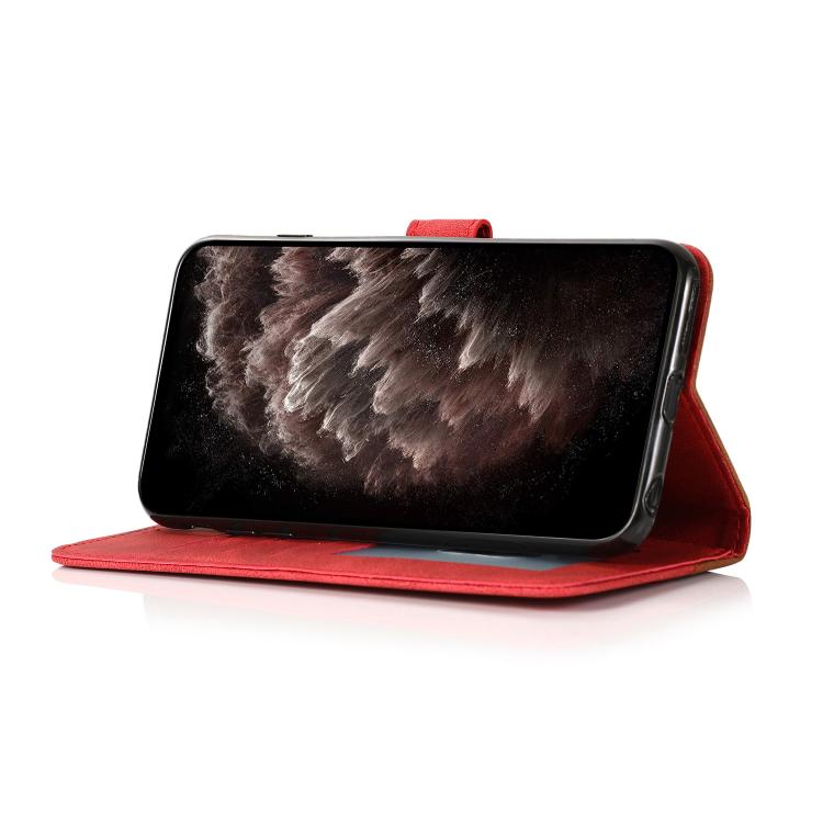 For iPhone 16e Dual-color Stitching Leather Phone Case(Brown Red) - iPhone 16e Cases by PMC TechLife | Online Shopping South Africa | PMC TechLife | Buy Now Pay Later Mobicred