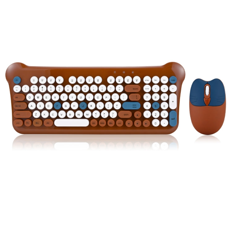 QW05 Mixed Color Portable 2.4G Wireless Keyboard Mouse Set(Brown) - free shipping - PMC Jewellery - Order now!