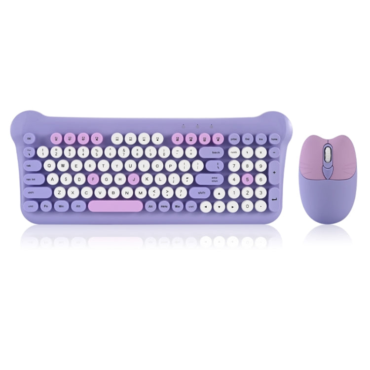 QW05 Mixed Color Portable 2.4G Wireless Keyboard Mouse Set(Purple) - free shipping - PMC Jewellery - Order now!