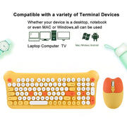 QW05 Mixed Color Portable 2.4G Wireless Keyboard Mouse Set(Blue)