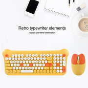 QW05 Mixed Color Portable 2.4G Wireless Keyboard Mouse Set(Blue)