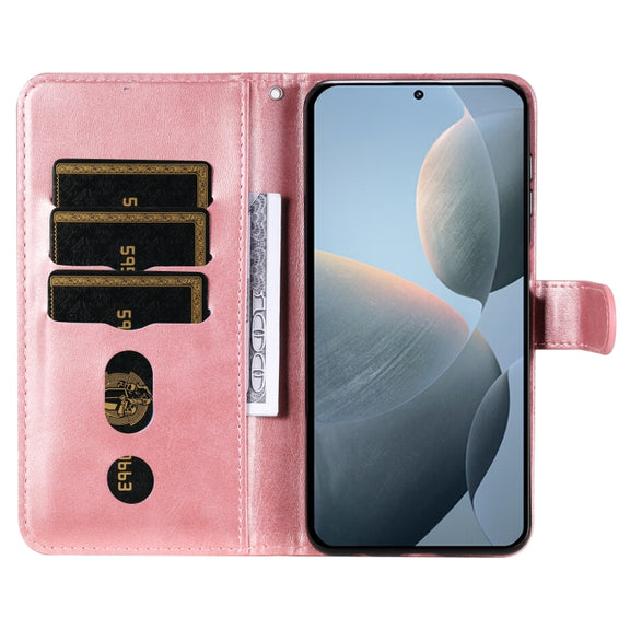 For Xiaomi Redmi K70 / K70 Pro Fashion Calf Texture Zipper Leather Phone Case(Rose Gold)