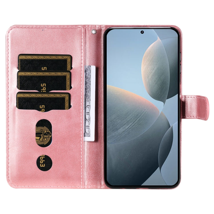 For Xiaomi Redmi K70 / K70 Pro Fashion Calf Texture Zipper Leather Phone Case(Rose Gold)