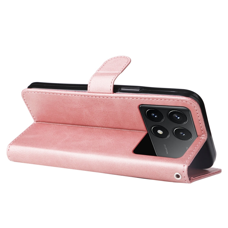 For Xiaomi Redmi K70 / K70 Pro Fashion Calf Texture Zipper Leather Phone Case(Rose Gold)