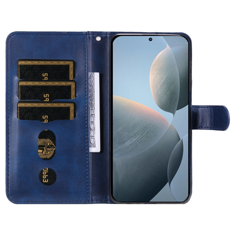 For Xiaomi Redmi K70 / K70 Pro Fashion Calf Texture Zipper Leather Phone Case(Blue)
