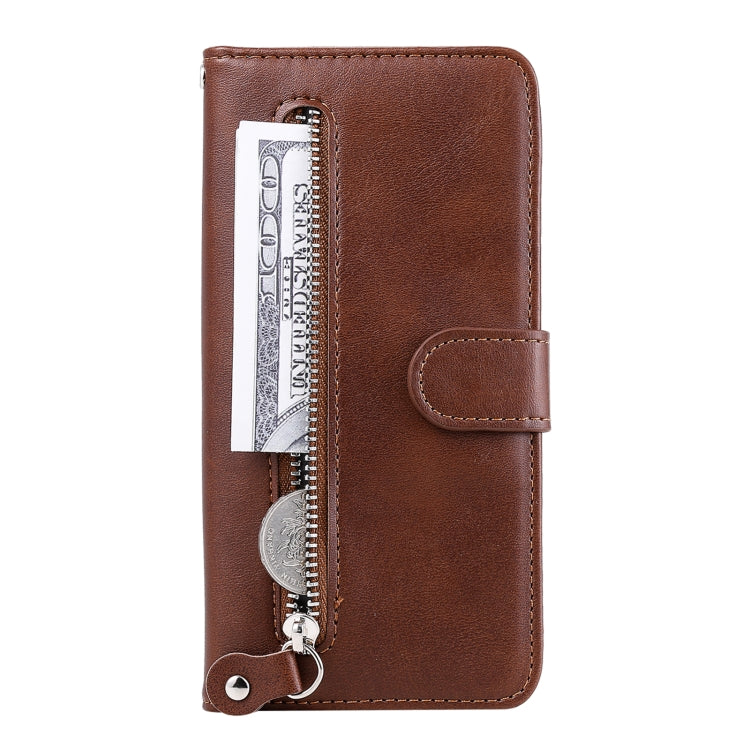 For Xiaomi Redmi K70 / K70 Pro Fashion Calf Texture Zipper Leather Phone Case(Brown)