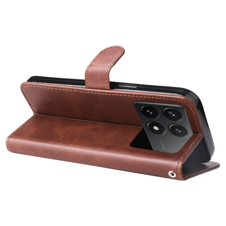 For Xiaomi Redmi K70 / K70 Pro Fashion Calf Texture Zipper Leather Phone Case(Brown)