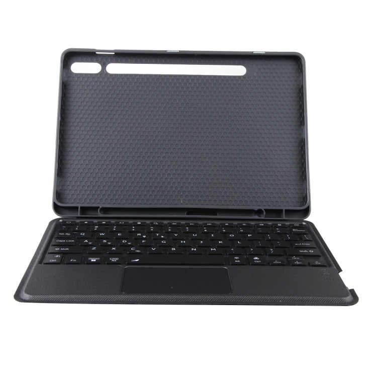 T870B-AS Pivot Backlight Lower Pen Slot Bluetooth Keyboard Leather Case For Samsung Galaxy Tab S7 T870/T875/S8 700/X706(Black) - Samsung Keyboard by PMC TechLife | Online Shopping South Africa | PMC TechLife | Buy Now Pay Later Mobicred