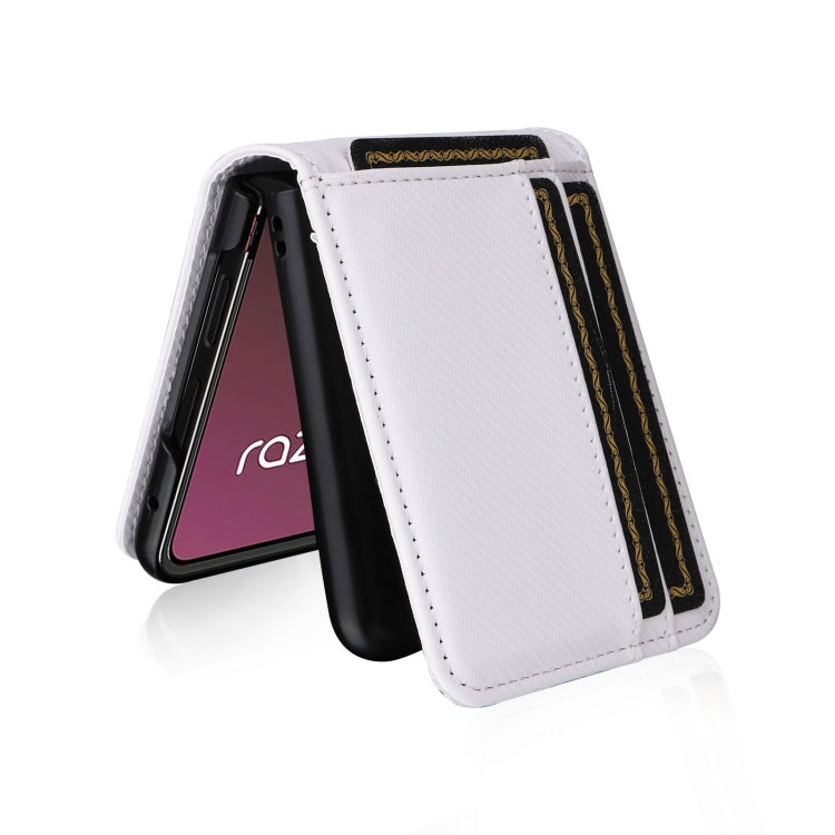 For Motorola Moto Razr 40 Ultra Card Slot PU Leather PC Phone Case(White) - Motorola Cases by PMC TechLife | Online Shopping South Africa | PMC TechLife | Buy Now Pay Later Mobicred