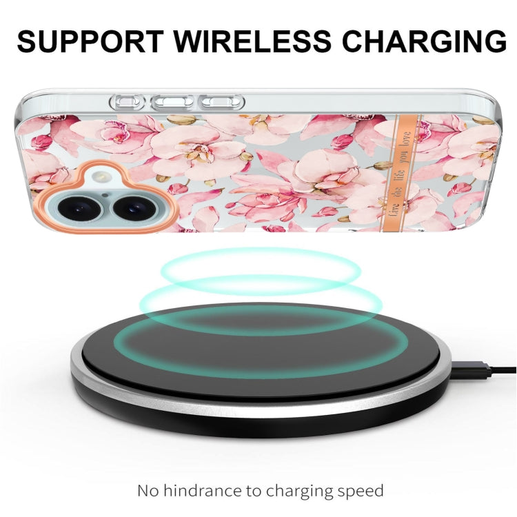 For iPhone 16 Plus Flowers and Plants Series IMD TPU Phone Case(Pink Gardenia) - free shipping - PMC TechLife - Order now!