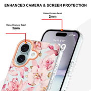 For iPhone 16 Plus Flowers and Plants Series IMD TPU Phone Case(Pink Gardenia)