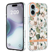 For iPhone 16 Flowers and Plants Series IMD TPU Phone Case(Green Gardenia)