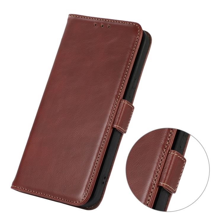 For Samsung Galaxy S24 Crazy Horse Top Layer Cowhide Leather Phone Case(Brown)
