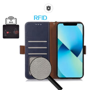 For Samsung Galaxy S24 Crazy Horse Top Layer Cowhide Leather Phone Case(Blue)