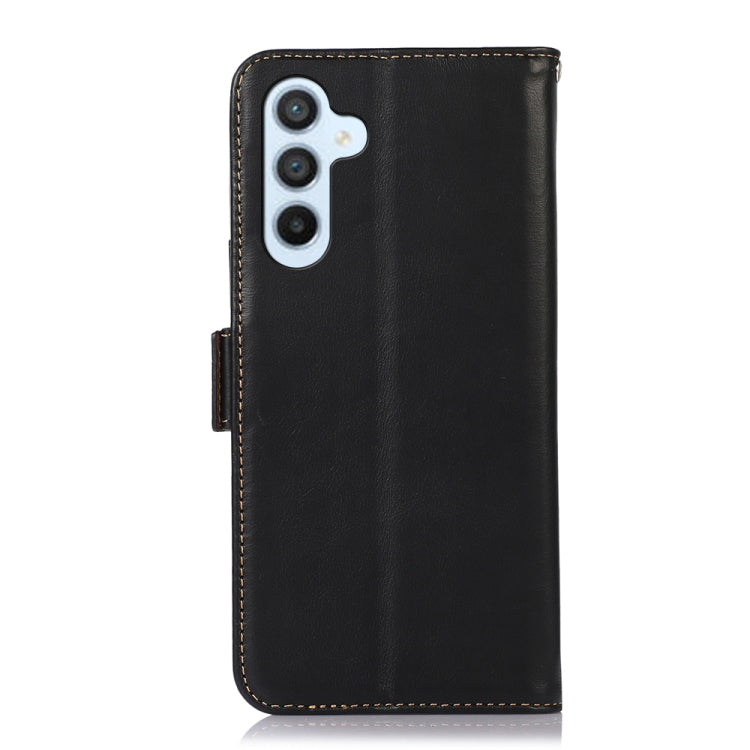 For Samsung Galaxy S24 Crazy Horse Top Layer Cowhide Leather Phone Case(Black)