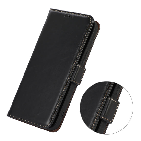 For Samsung Galaxy S24+ Crazy Horse Top Layer Cowhide Leather Phone Case(Black)