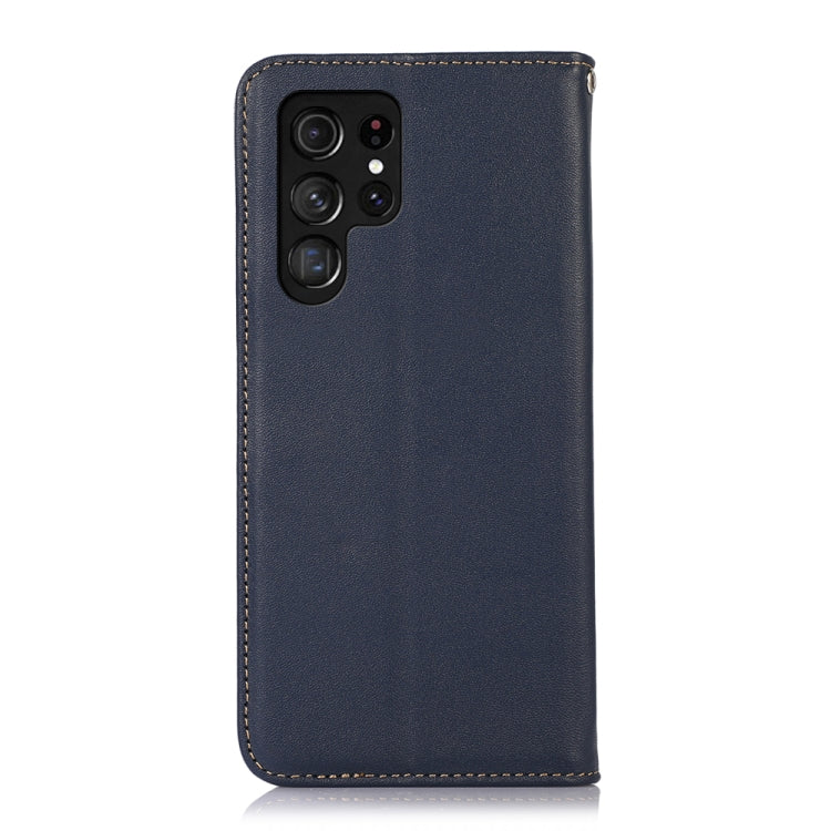 For Samsung Galaxy S24 Ultra KHAZNEH Nappa Top Layer Cowhide Leather Phone Case(Blue)