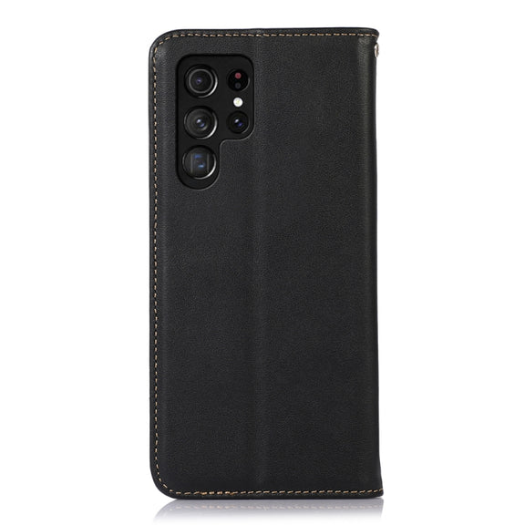 For Samsung Galaxy S24 Ultra KHAZNEH Nappa Top Layer Cowhide Leather Phone Case(Black)