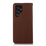 For Samsung Galaxy S24 Ultra KHAZNEH Nappa Top Layer Cowhide Leather Phone Case(Brown)