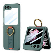 For Samsung Galaxy Z Flip6 GKK Integrated Ultrathin Shockproof Phone Case with Ring Wrist Strap(Green)