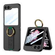 For Samsung Galaxy Z Flip6 GKK Integrated Ultrathin Shockproof Phone Case with Ring Wrist Strap(Black)