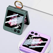 For Samsung Galaxy Z Flip6 GKK Integrated Ultrathin Shockproof Phone Case with Ring Wrist Strap(Pink)