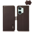 For OnePlus Nord 3 KHAZNEH Side-Magnetic Litchi Genuine Leather RFID Phone Case(Brown) - OnePlus Cases by PMC TechLife | Online Shopping South Africa | PMC TechLife | Buy Now Pay Later Mobicred