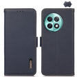 For OnePlus Ace 2 Pro KHAZNEH Side-Magnetic Litchi Genuine Leather RFID Phone Case(Blue) - OnePlus Cases by PMC TechLife | Online Shopping South Africa | PMC TechLife | Buy Now Pay Later Mobicred