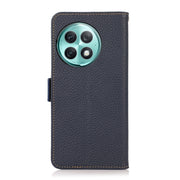 For OnePlus Ace 2 Pro KHAZNEH Side-Magnetic Litchi Genuine Leather RFID Phone Case(Blue)
