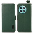 For OnePlus Ace 2 Pro KHAZNEH Side-Magnetic Litchi Genuine Leather RFID Phone Case(Green) - OnePlus Cases by PMC TechLife | Online Shopping South Africa | PMC TechLife | Buy Now Pay Later Mobicred