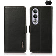 For OnePlus CE4 5G Global KHAZNEH Side-Magnetic Litchi Genuine Leather RFID Phone Case(Black) - OnePlus Cases by PMC TechLife | Online Shopping South Africa | PMC TechLife | Buy Now Pay Later Mobicred