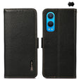 For OnePlus CE4 Lite KHAZNEH Side-Magnetic Litchi Genuine Leather RFID Phone Case(Black) - OnePlus Cases by PMC TechLife | Online Shopping South Africa | PMC TechLife | Buy Now Pay Later Mobicred
