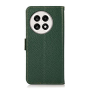 For OnePlus Ace 5 Pro / Ace 5 / 13R KHAZNEH Side-Magnetic Litchi Genuine Leather RFID Phone Case(Green)