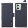 For Motorola Moto G54 5G KHAZNEH Side-Magnetic Litchi Genuine Leather RFID Phone Case(Blue) - Motorola Cases by PMC TechLife | Online Shopping South Africa | PMC TechLife | Buy Now Pay Later Mobicred