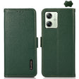 For Motorola Moto G54 5G KHAZNEH Side-Magnetic Litchi Genuine Leather RFID Phone Case(Green) - Motorola Cases by PMC TechLife | Online Shopping South Africa | PMC TechLife | Buy Now Pay Later Mobicred
