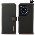 For OnePlus 12R KHAZNEH Custer Genuine Leather RFID Phone Case(Black) - OnePlus Cases by PMC TechLife | Online Shopping South Africa | PMC TechLife | Buy Now Pay Later Mobicred