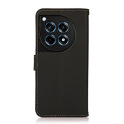 For OnePlus 12R KHAZNEH Custer Genuine Leather RFID Phone Case(Black)