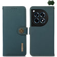 For OnePlus 12R KHAZNEH Custer Genuine Leather RFID Phone Case(Green) - OnePlus Cases by PMC TechLife | Online Shopping South Africa | PMC TechLife | Buy Now Pay Later Mobicred