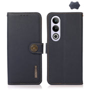 For OnePlus Ace 3V KHAZNEH Custer Genuine Leather RFID Phone Case(Blue)