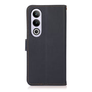 For OnePlus Ace 3V KHAZNEH Custer Genuine Leather RFID Phone Case(Blue)
