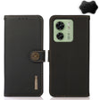 For Motorola Edge 40 KHAZNEH Custer Genuine Leather RFID Phone Case(Black) - Motorola Cases by PMC TechLife | Online Shopping South Africa | PMC TechLife | Buy Now Pay Later Mobicred