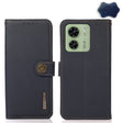 For Motorola Edge 40 KHAZNEH Custer Genuine Leather RFID Phone Case(Blue) - Motorola Cases by PMC TechLife | Online Shopping South Africa | PMC TechLife | Buy Now Pay Later Mobicred