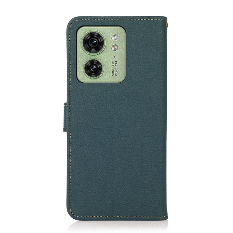 For Motorola Edge 40 KHAZNEH Custer Genuine Leather RFID Phone Case(Green) - free shipping - PMC TechLife - Order now!