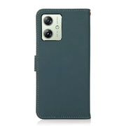 For Motorola Moto G54 5G KHAZNEH Custer Genuine Leather RFID Phone Case(Green)